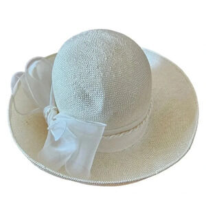 Georgette Vintage Women's Classy Hat  Cream.